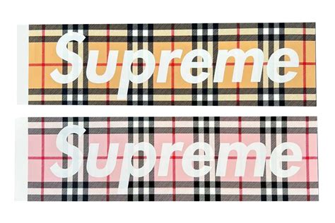 supreme burberry box stickers